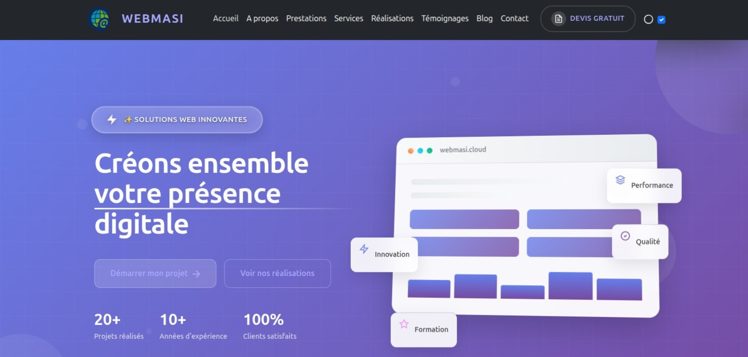 Portail d'une agence web